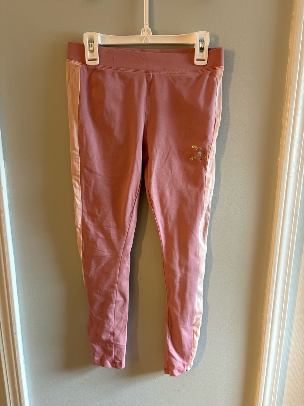 Puma Mauve Pink Side-Stripe Girls' Leggings